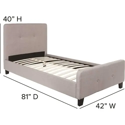 Light Gray Twin Platform Bed