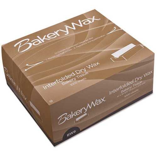 6 in. x 10-3/4 in. BW6 White Interfolded Dry Wax Tissue BakeryWax