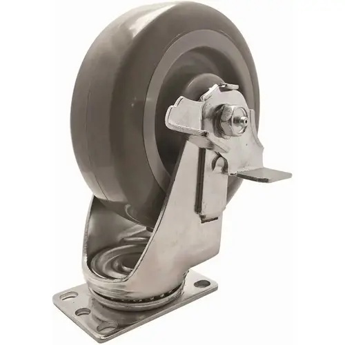 SNAP-LOC SLAC6SDSBP Super Duty 6 in. Swivel Plate Caster with 450 lbs. Load Rating and Brake Metallic