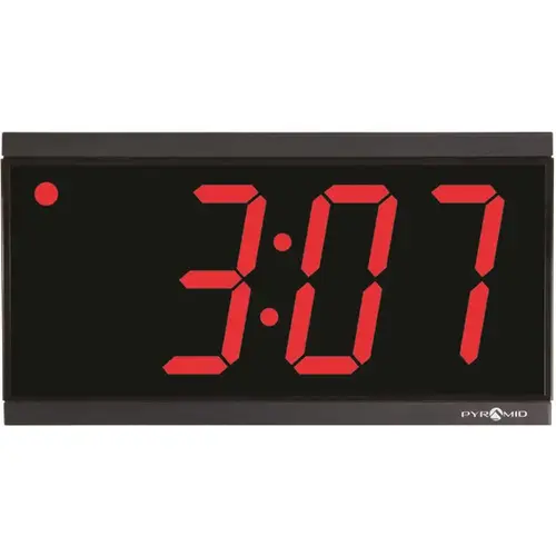 4 in. Red LED Numeral Hour/Minute Digital Wall Clock