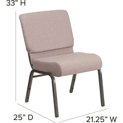 Fabric Stackable Church Chair in Gray