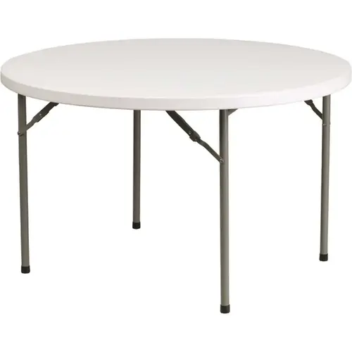 Carnegy Avenue CGA-FLF-19717-GR-HD 48 in. Granite White Plastic Tabletop Metal Frame Folding Table