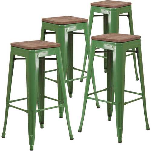 30 in. Green Bar Stool