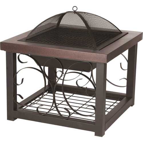 Hammer Tone Bronze Cocktail Table Fire Pit