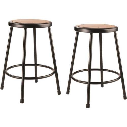 24 in. Black Heavy-Duty Steel Stool