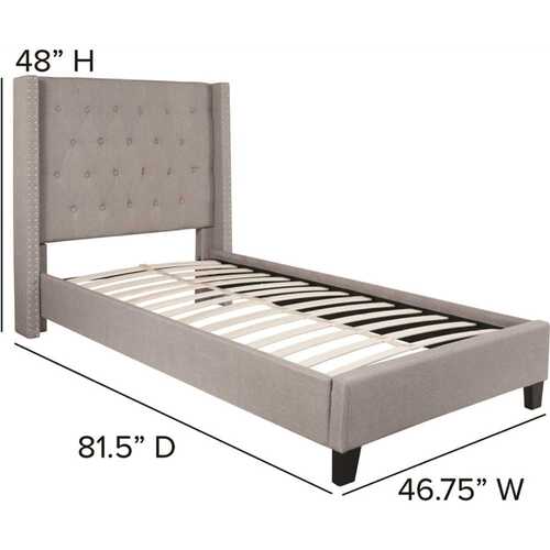 Light Gray Twin Platform Bed