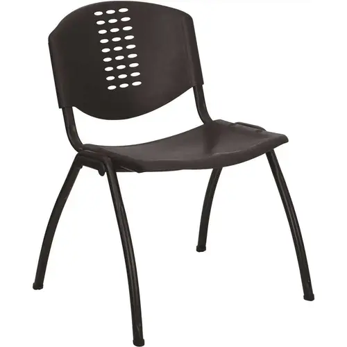 Plastic Stackable Chair in Black