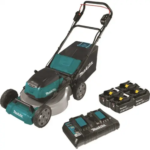 Makita XML07PT1 21 in. 18-Volt X2 (36-Volt) LXT Lithium-Ion Cordless Walk Behind Push Lawn Mower Kit with 4 Batteries (5.0 Ah)