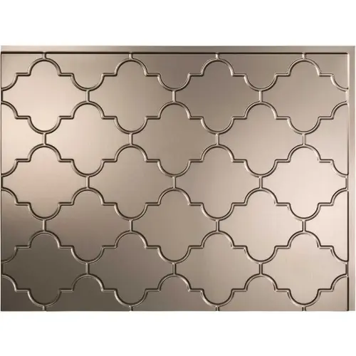 Fasade B68-29 Monaco 24.25 in. x 18.25 in. Vinyl Backsplash in Brushed Nickel