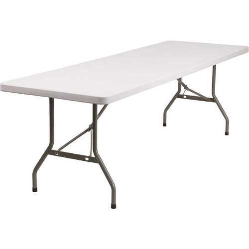 National Brand Alternative CGA-FLF-17472-GR-HD 96 in. Granite White Plastic Tabletop Metal Frame Folding Table