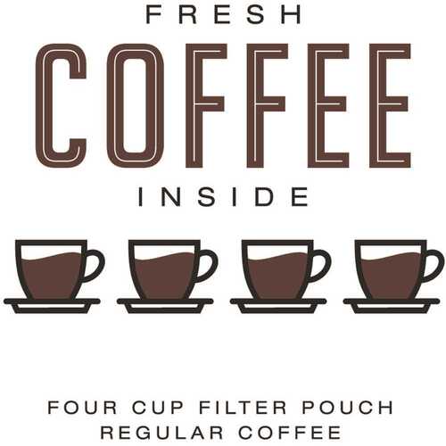 Regular Individually Wrapped 4-Cup Filter Pod Fresh Coffee Inside