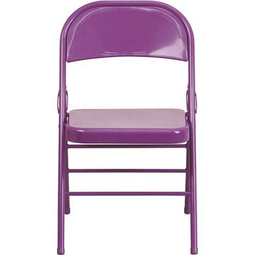 Impulsive Purple Metal Folding Chair