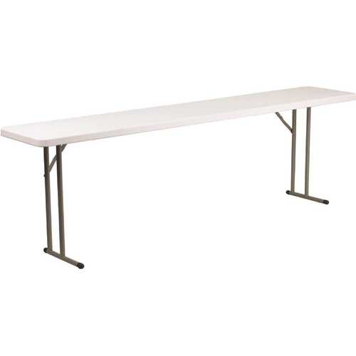 Carnegy Avenue CGA-FLF-72160-GR-HD 96 in. Granite White Plastic Tabletop Metal Frame Folding Table