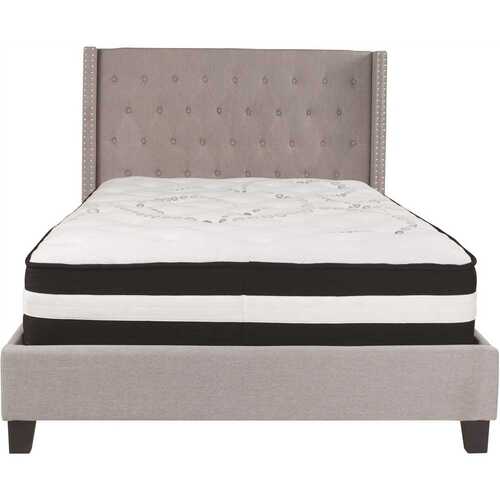 Flash Furniture CGA-HG-228442-LI-HD Light Gray Full Platform Bed and Mattress Set