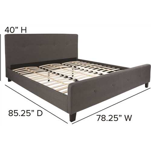 Carnegy Avenue CGA-HG-228480-DA-HD Dark Grey King Platform Bed