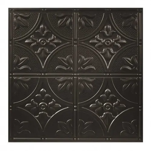 ACP 75207CA GENESIS 2 ft. x 2 ft. Antique Lay In Vinyl Black Ceiling Tile Panel - pack of 12