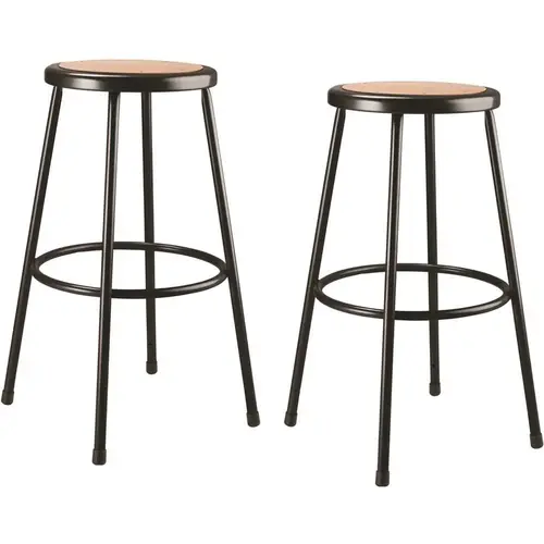 30 in. Black Heavy Duty Steel Frame Stool With Masonite Seat