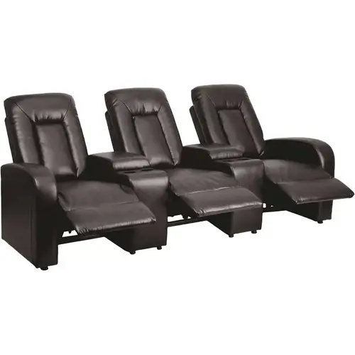 95 in. Black Faux Leather 2-Seater Bridgewater Sofa with Square Arms