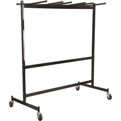 Steel 4-Wheeled Hanging Folding Chair and Table Dolly in Black