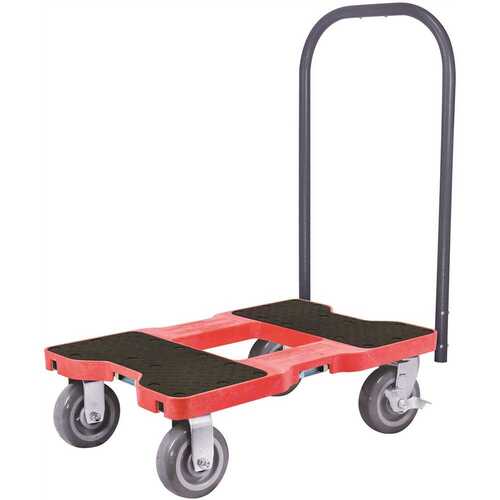 SNAP-LOC SL1800P6R 1,800 lbs. Capacity Super-Duty Professional E-Track Push Cart Dolly in Red