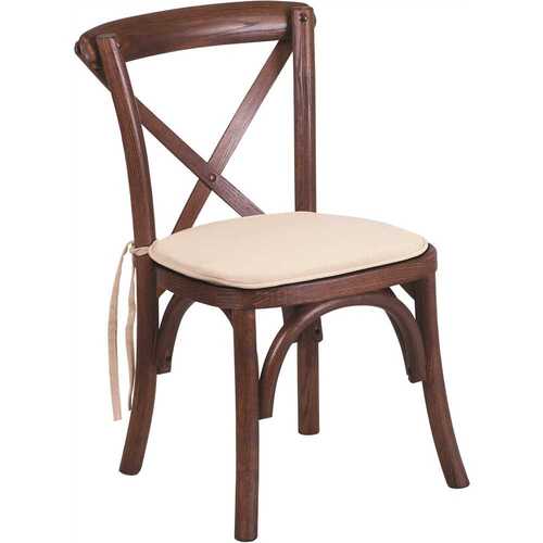 Mahogany Brown Wood Accent Chair