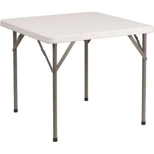 Carnegy Avenue CGA-FLF-20740-GR-HD 34.25 in. Granite White Plastic Tabletop Metal Frame Folding Table