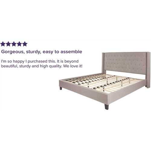 Light Gray King Platform Bed