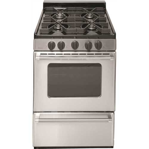 ProSeries 24 in. 2.97 cu. ft. Freestanding Gas Range with Sealed Burners in Stainless Steel