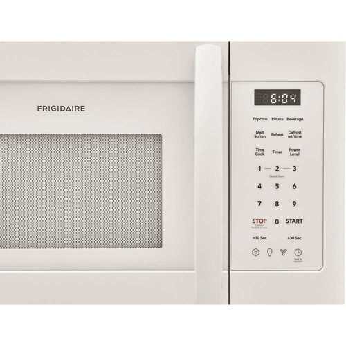 Frigidaire FMOS1846BW 30 in Width 1.8 cu. ft. 1000 Watt Over the Range Microwave with Charcoal Filter 300 CFM in White