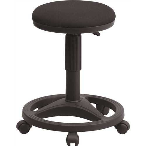 22 in. Black Upholstered Stool