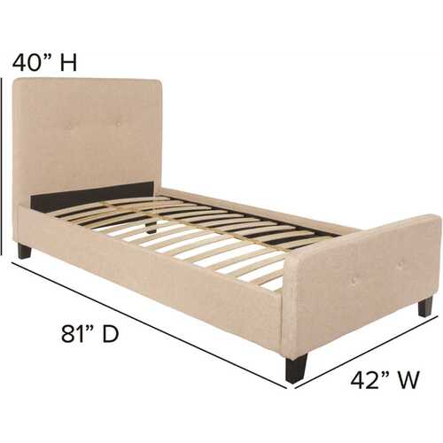 Carnegy Avenue CGA-HG-228465-BE-HD Beige Twin Platform Bed