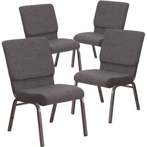 Carnegy Avenue CGA-FD-194437-DA-HD 18.5 in. Dark Gray Fabric/Silver Vein Frame Church Chair