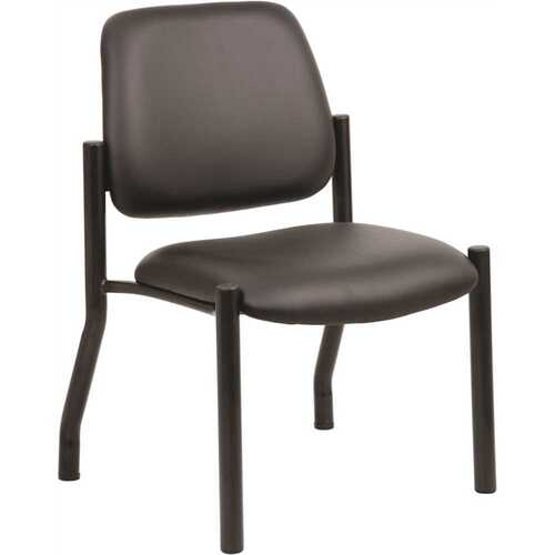 BOSS Office Products B9595AM-BK Antimicrobial Black Armless Guest Chair