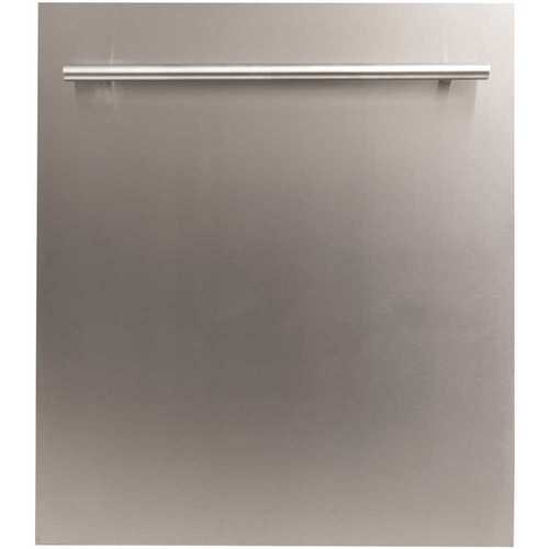 24 in. Top Control 6-Cycle Compact Dishwasher with 2 Racks in Stainless Steel & Modern Handle