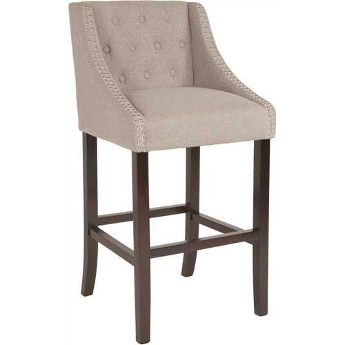 28 in. Light Gray Fabric Bar Stool Color/Finish Family