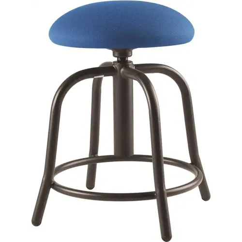 18 in. - 25 in., 3 in. Fabric Padded Cobalt Blue Seat, Black FrameHeight Adjustable Designer Stool