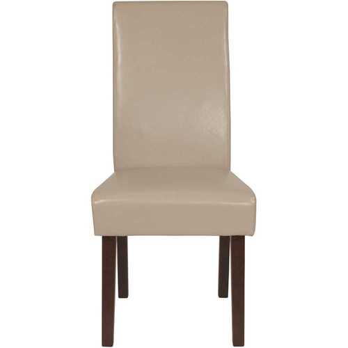 Beige Leather Faux Leather Dining Chair