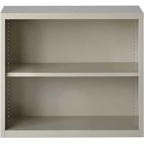 Hirsh Industries 21988 30 in. H Light Gray Metal 2-Shelf Standard Bookcase with Adjustable Shelves