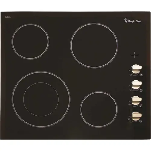 24 in. Radiant Electric Cooktop in Black with 4 Elements