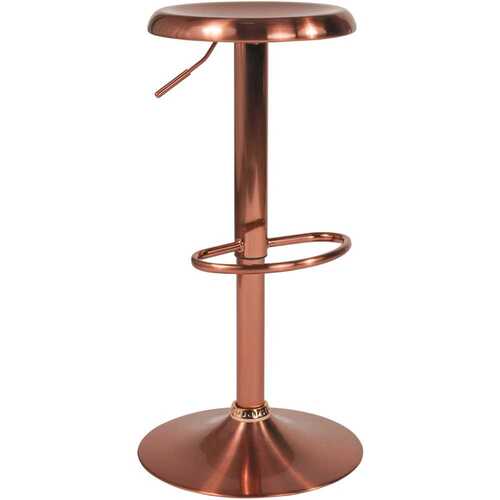 31 in. Adjustable Height Rose Gold Bar Stool