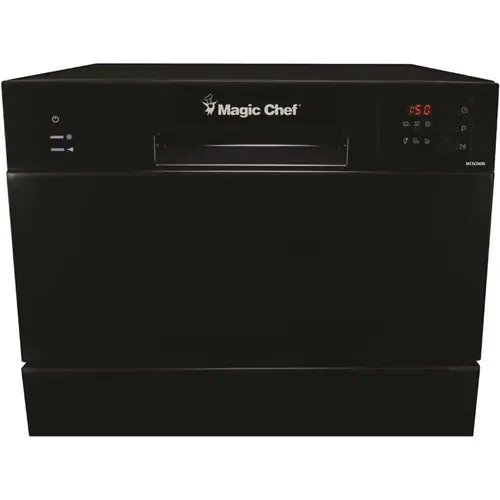 21 in. Black Electronic Countertop 120-volt Dishwasher with 6-Cycles, 6 Place Settings Capacity