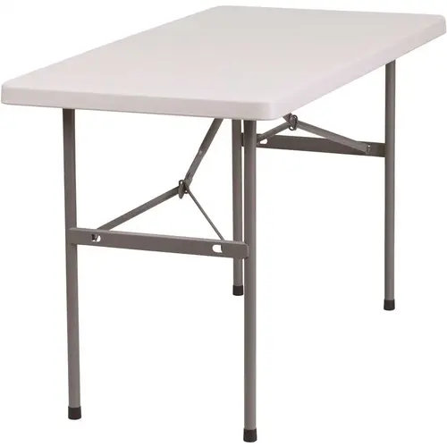 National Brand Alternative CGA-RB-5832-WH-HD 48 in. White Plastic Tabletop Metal Frame Folding Table