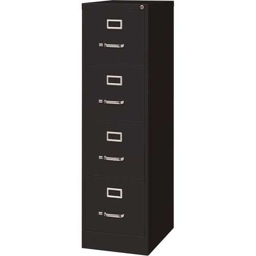 Hirsh Industries 17892 15 in. W Black 5-Drawer Lateral File Cabinet with Posting Shelf and Roll-Out Binder Storage