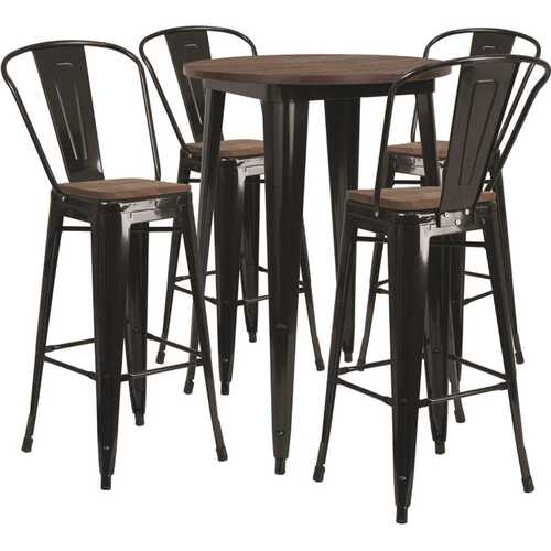 Natural Table and Chair Set Black