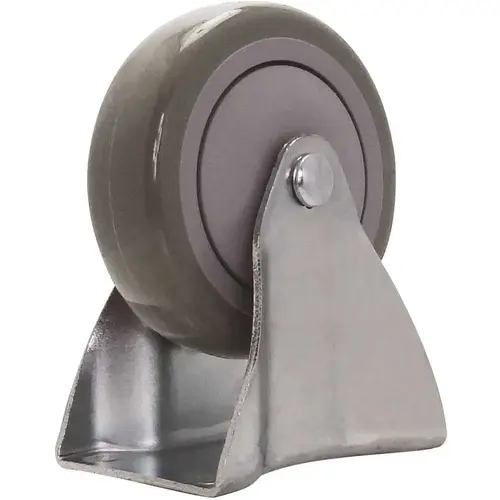 4 in. Polyurethane Fixed Caster with 375 lbs. Load Rating Metallic