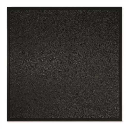 23.75 in. x 23.75 in. Stucco Pro Revealed Edge Vinyl Lay-In Black Ceiling Tile