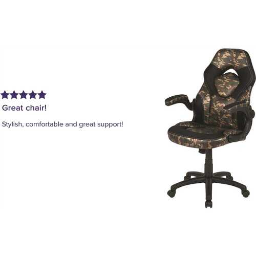 Camouflage LeatherSoft Upholstery Racing Game Chair