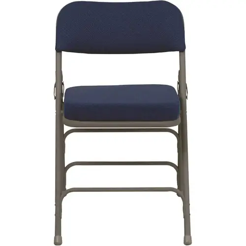 Navy Fabric/Gray Frame Metal Folding Chair Blue