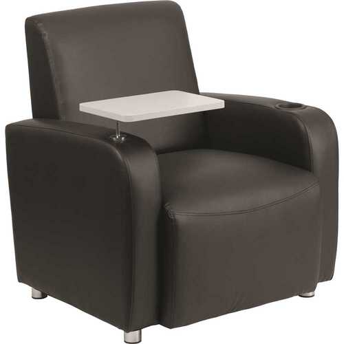 Flash Furniture CGA-BT-113946-BL-HD Faux Leather Cushioned Tablet Arm Chair in Black