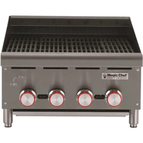 24 in. Commercial Countertop Radiant Char Broiler Stainless Steel